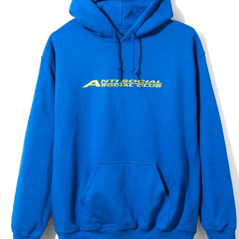 antisocialsocialclub royal blue fork hoodie